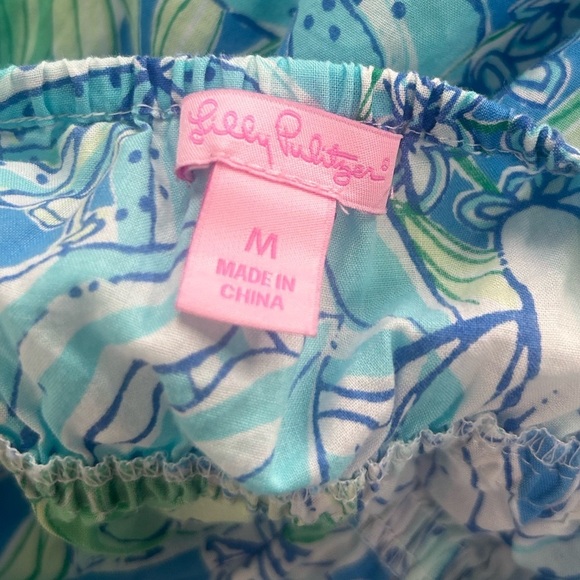 Lilly Pulitzer Dress Lace Babydoll Blue Cotton Medium Nightgown Fairy Floral - Picture 4 of 11